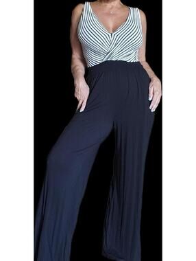 Kaileigh V Neck Palazzo Style Jumpsuit
